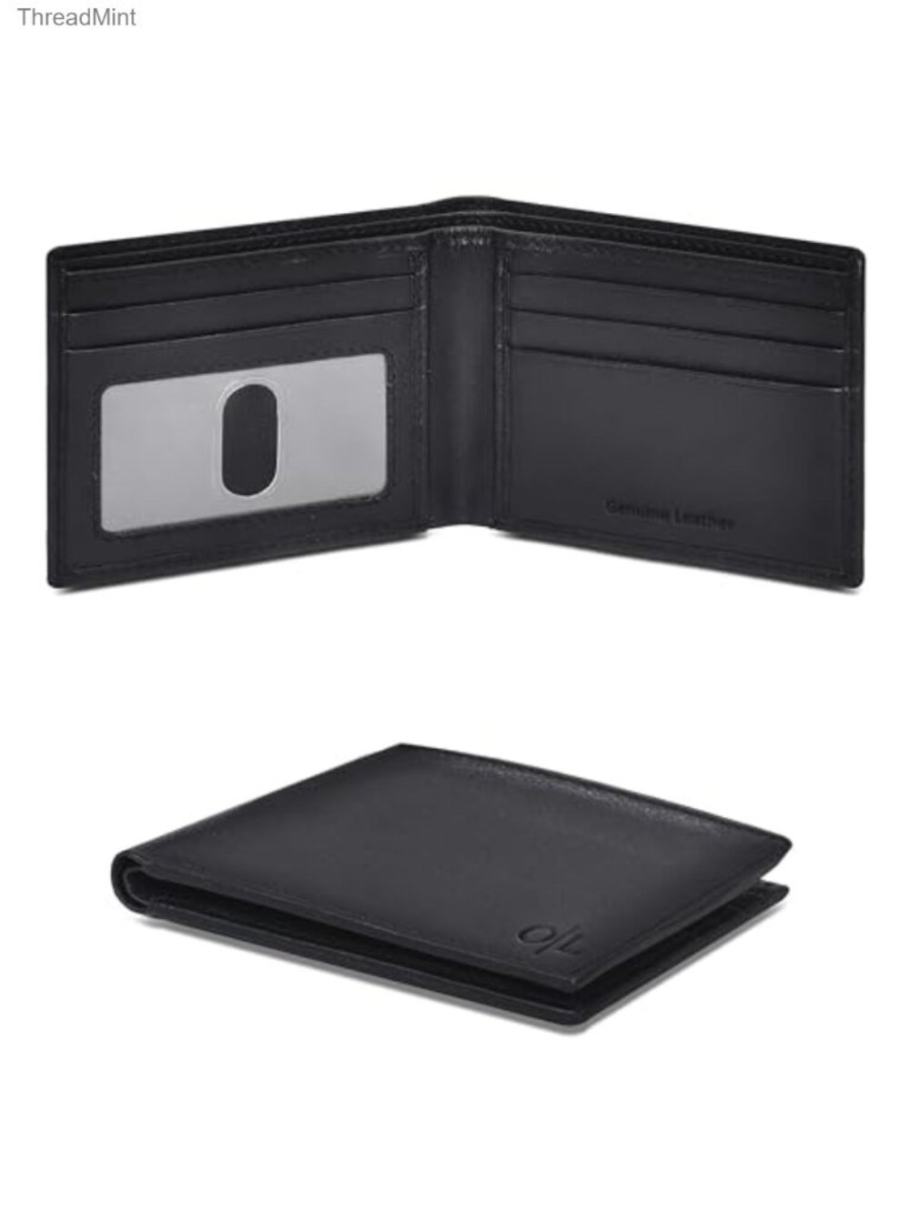Genuine Real Leather Wallet for Men RFID Bifold Slim Thin ID Window Gift